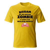 Koszulka męska BIEGAM, BO JAK PRZYJDĄ ZOMBIE