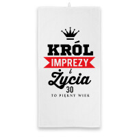 Ręcznik urodzinowy KRÓL IMPREZY I ŻYCIA