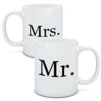 Kubki dla par, zestaw Mr & Mrs
