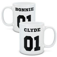 Kubki dla par, zestaw Bonnie i Clyde