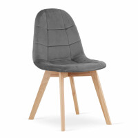 Krzesła tapicerowane BORA 3755 ciemnoszary welur / 4 sztuki