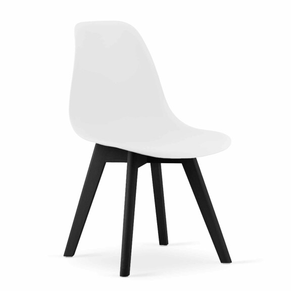 Krzesła KITO 3790 białe, nogi czarne / 4 sztuki