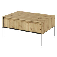 Stolik kawowy frezowany dąb artisan TREND 09 czarne nogi
