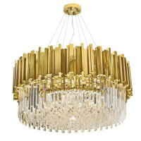 Lampa wisząca IMPERIAL GOLD 80 - stal, kryształ