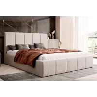 Łóżko tapicerowane z pojemnikiem SFG0114 | 140x200 | Boucle | Beżowy #3
