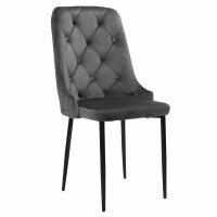 Krzesło z wysokim oparciem ▪️ MIGEL ▪️ HY-DC0255 welur szary