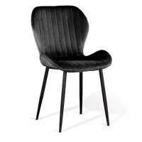 Krzesło welurowe czarne ART223C / nogi czarne
