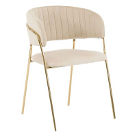 Krzesło tapicerowane Glamour • C-889 • welur beż, złote nogi