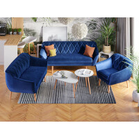 ZESTAW WYPOCZYNKOWY DO SALONU - SKAND (SOFA 3, SOFA 2, FOTEL) MONOLITH