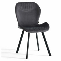 Krzesło welurowe ciemno szare DC-6350 / welur 21