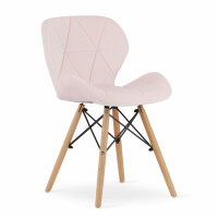 Krzesła tapicerowane pudrowy róż LAGO 3404 welur / 4 sztuki