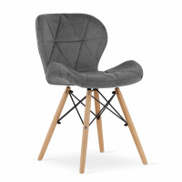 Krzesła tapicerowane szare LAGO 3373 welur / 4 sztuki