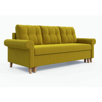 Sofa żółta z funkcją spania 240x90 OSLO / 3 osobowa, Tkanina Rico 10