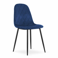 Niebieskie krzesło welurowe ASTI 3665 / 4 sztuki