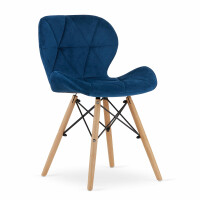 Krzesła tapicerowane niebieskie LAGO 3370 welur / 4 sztuki