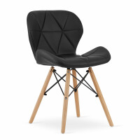 Krzesła tapicerowane czarne LAGO 3325 ekoskóra / 4 sztuki