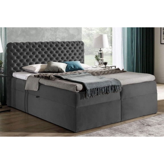 Łóżko kontynentalne z pojemnikiem CHESTERFIELD | 200x200 | Kolor do wyboru