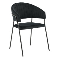 Krzesło welurowe czarne C-889 / czarne nogi