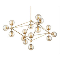 Lampa wisząca PLANETARIO 15 GOLD złota - klosze szronione