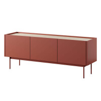 Szafka RTV COLOR RTV144 | Ceramiczny czerwony, dąb linea