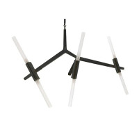 Lampa wisząca CANDELABR 6 czarna - aluminium, szkło