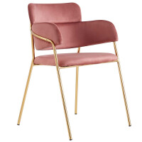 Krzesło Glamour różowe C-891 / welur, złote nogi