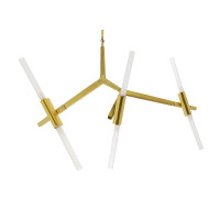 Lampa wisząca CANDELABR 6 złota - aluminium, szkło