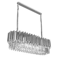Lampa wisząca IMPERIAL LONG SILVER 90 - stal, kryształ