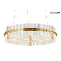 MOOSEE lampa wisząca SATURNUS 47 złota - LED, kryształ, stal szczotkowana