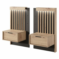 Stoliki nocne TALLY (D) dąb artisan/antracyt