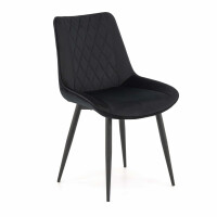 Krzesło tapicerowane czarne ▪️ BELINI (DC-6020) ▪️ welurowe