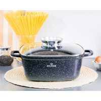Kwadratowy garnek z marmurową powłoką nieprzywierającą 24cm ZILNER ZL-7002/9010