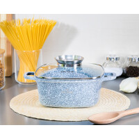 Garnek kwadrat ceramiczno-marmurowy ze szklaną pokrywką ZILNER ZL-7059 (5.5L)