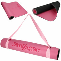 Mata PU antypoślizgowa do ćwiczeń jogi duża karimata – PINK