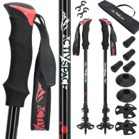 Kijki trekkingowe regulowane red - Standard K02