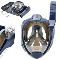 Maska do nurkowania snorkelingu pełnotwarzowa premium - S/M blue M05