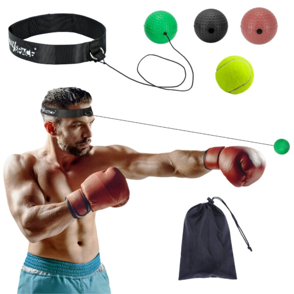 4x Piłka Refleksowa FIGHT REFLEX BALL Refleksówka + worek