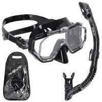 Maska i fajka do nurkowania zestaw do snorkelingu – black - MF02