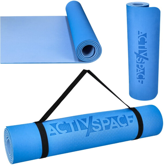 Mata TPE do ćwiczeń fitness jogi karimata - blue - 0,6cm