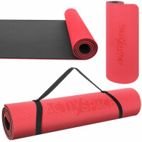 Mata TPE do ćwiczeń fitness jogi karimata - red - 0,6cm