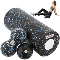 Zestaw EPP 4w1 roller + piłka + douball do masażu - niebieski