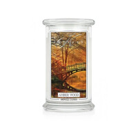 Amber Wood - Kringle Candle - duża świeca z dwoma knotami (624g)
