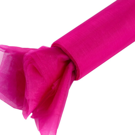 Organza gładka 40 cm x 9,1 m (różowa ciemna) - 1 szt.