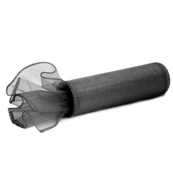 Organza obszywana 40 cm x 9,1 m (czarna) - 1 szt.