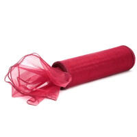 Organza obszywana 16 cm x 9,1 m (bordowa) - 1 szt.