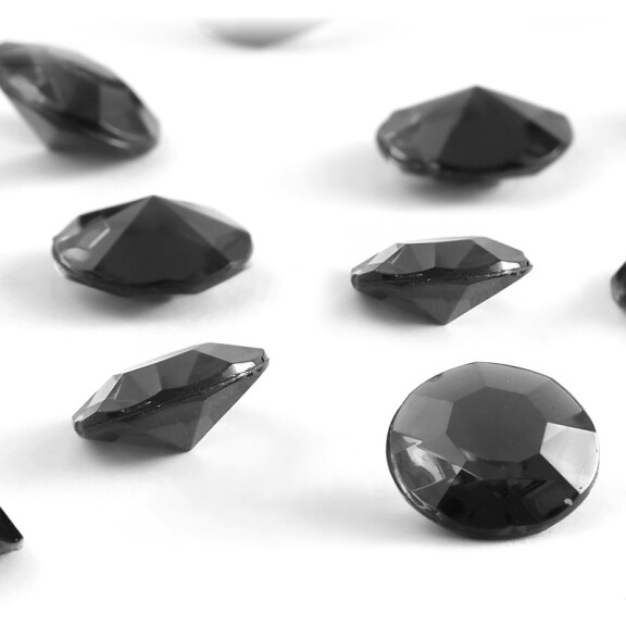 Diamentowe konfetti 12 mm (czarne) - 100 szt.