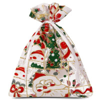 Woreczki z organzy 18 cm x 24 cm (Boże Narodzenie) - 10 szt.