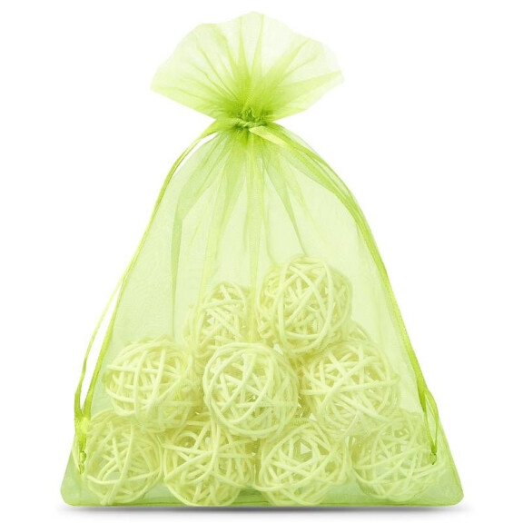 Woreczki z organzy 12 cm x 15 cm (zielone) - 25 szt.