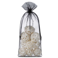 Woreczki z organzy 15 cm x 33 cm (czarne) - 10 szt.