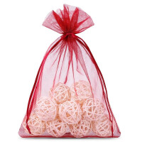 Woreczki z organzy 15 cm x 20 cm (bordowe) - 10 szt.